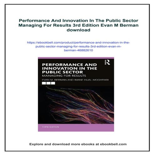 Performance And Innovation In The Public Sector Managing For Results ...