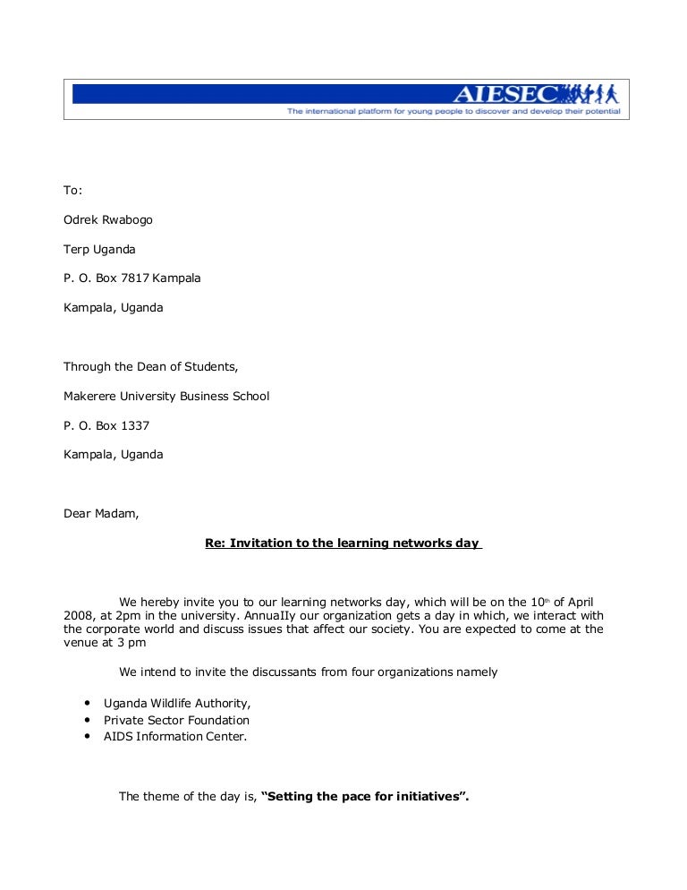 Terp Uganda Invitation letter