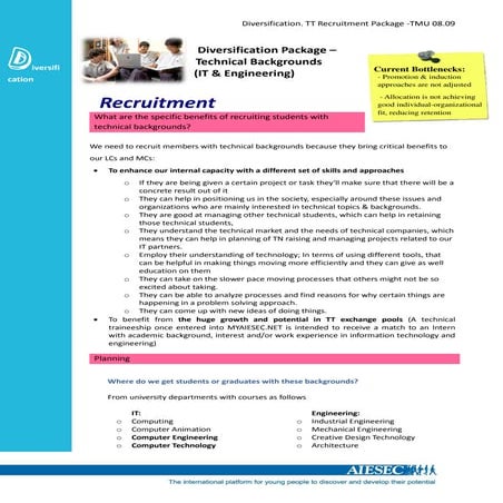 TT Diversification Technical Background guide