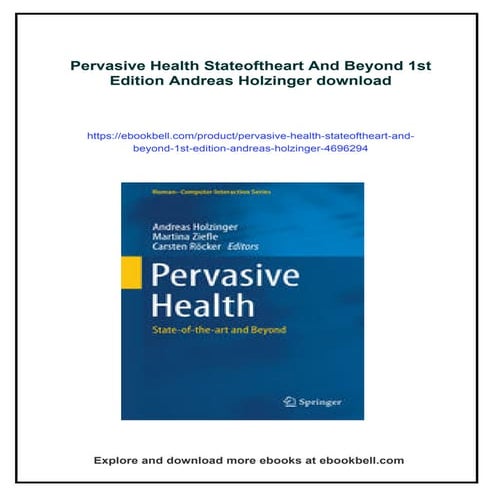 Pervasive Health Stateoftheart And Beyond 1st Edition Andreas Holzinger