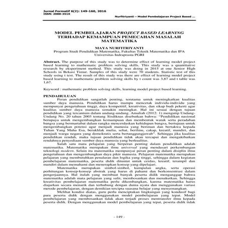 234872 Model Pembelajaran Project Based Learning Pdf