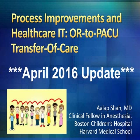 Transitions of Care (OR-PACU) - Aalap Shah , MD