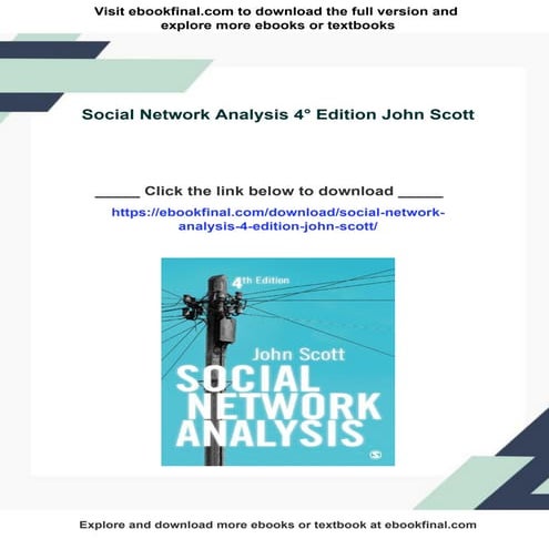 Social Network Analysis 4° Edition John Scott