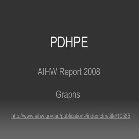 PDHPE AIHW Report 2008