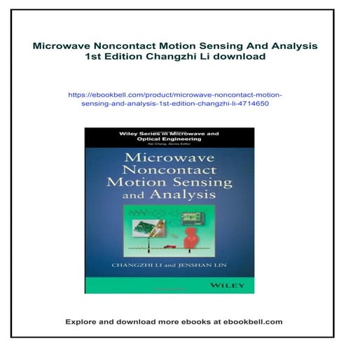 Microwave Noncontact Motion Sensing And Analysis 1st Edition Changzhi Li