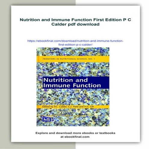 Nutrition and Immune Function First Edition P C Calder