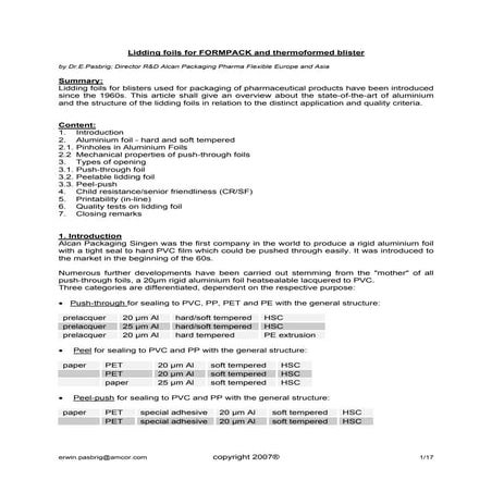 Lidding foils for FORMPACK and thermoformed blister