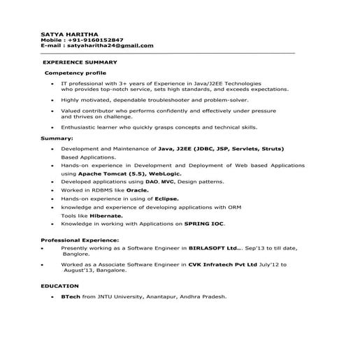Haritha Resume