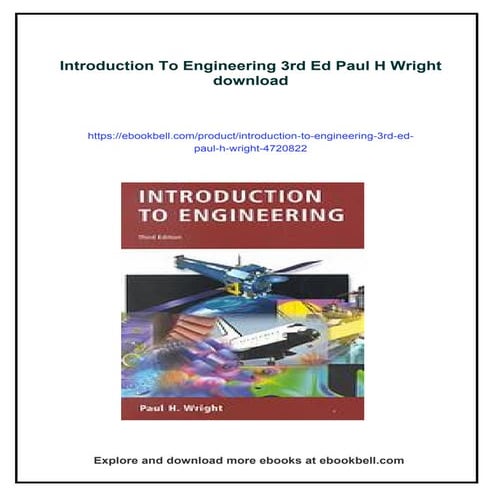 Introduction To Engineering 3rd Ed Paul H Wright | PDF