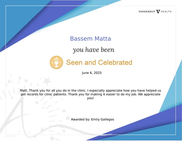 Seen and Celebrated! Bassem Matta Vanderbilt
