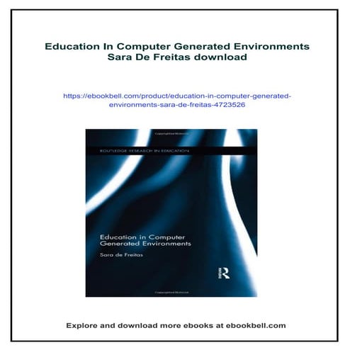 Education In Computer Generated Environments Sara De Freitas | PDF
