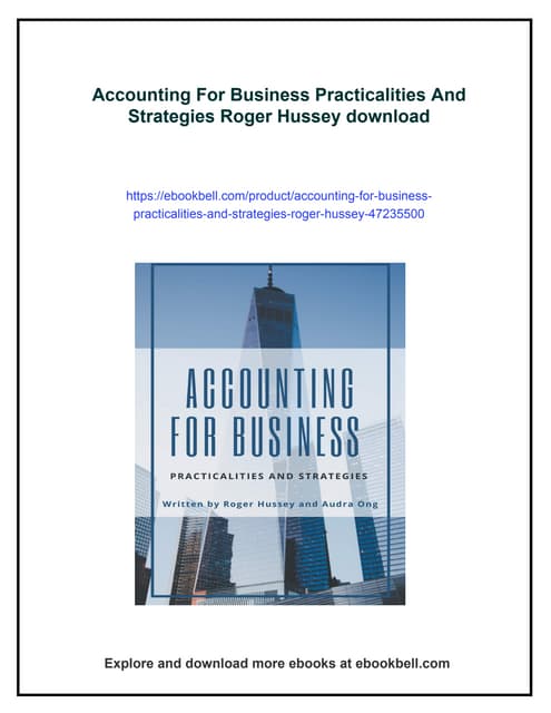 Accounting For Business Practicalities And Strategies Roger Hussey