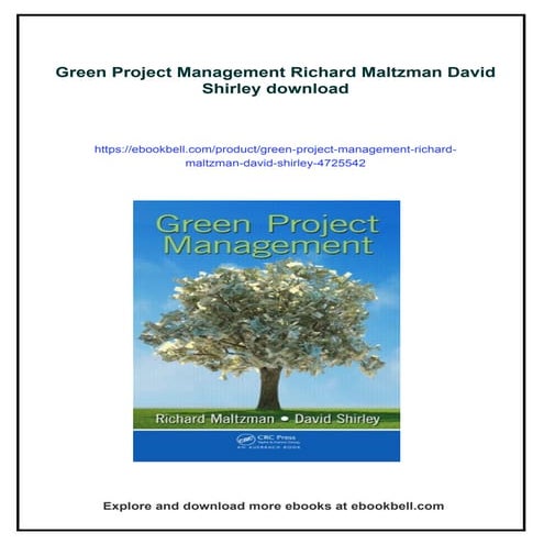 Green Project Management Richard Maltzman David Shirley