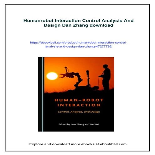 Humanrobot Interaction Control Analysis And Design Dan Zhang | PDF