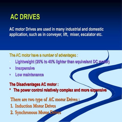 Induction and synchronous Motor drives (AC motor drives)