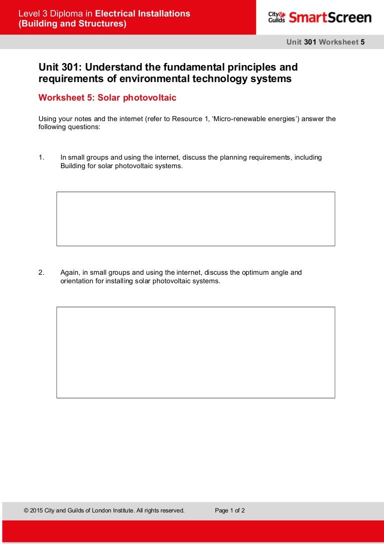 PV worksheet 1