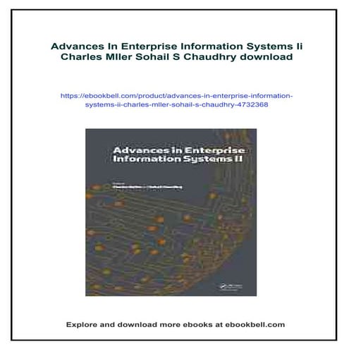 Advances In Enterprise Information Systems Ii Charles Mller Sohail S Chaudhry