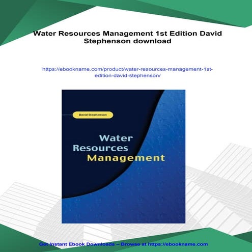Water Resources Management 1st Edition David Stephenson