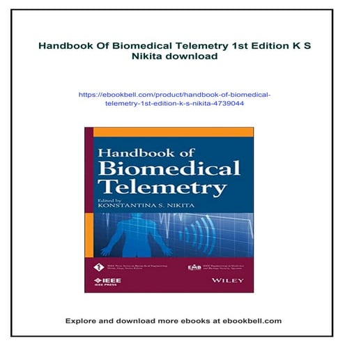 Handbook Of Biomedical Telemetry 1st Edition K S Nikita