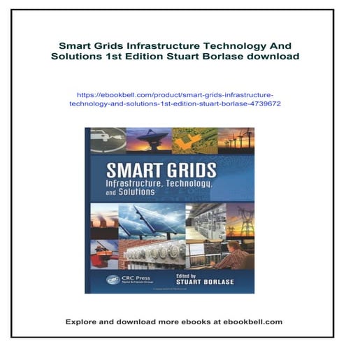Smart Grids Infrastructure Technology And Solutions 1st Edition Stuart ...