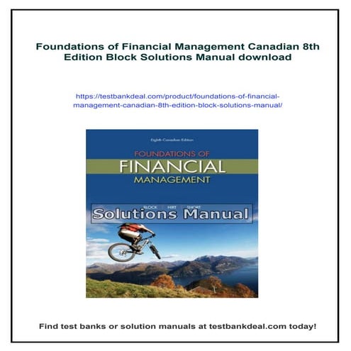 Foundations of Financial Management Canadian 8th Edition Block Solutions Manual