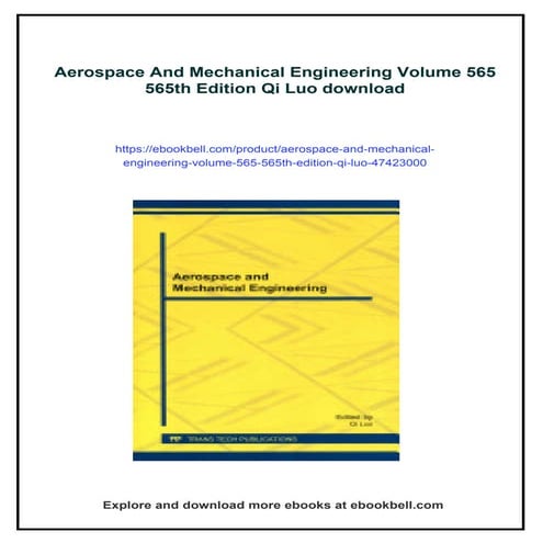 Aerospace And Mechanical Engineering Volume 565 565th Edition Qi Luo