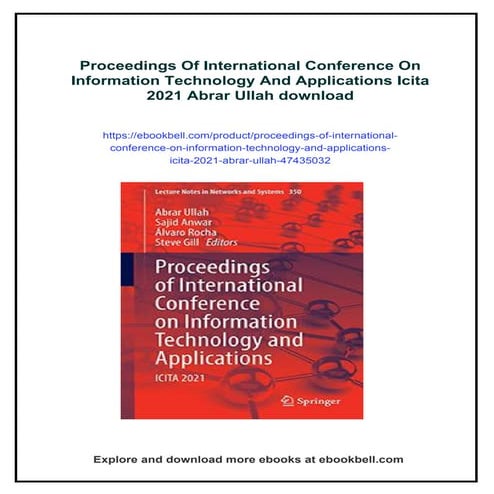 Proceedings Of International Conference On Information Technology And Applica...