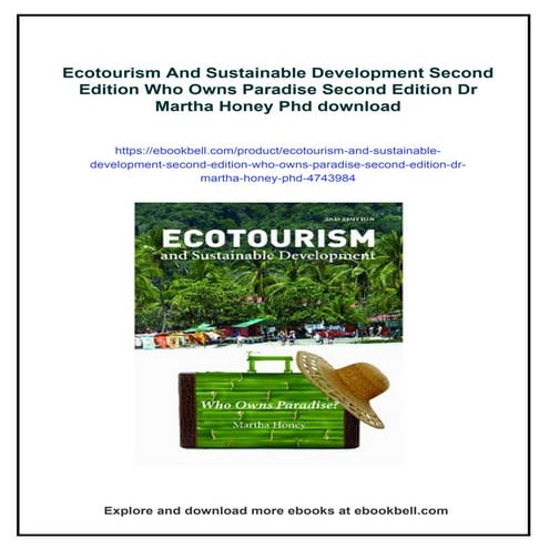 Ecotourism And Sustainable Development Second Edition Who Owns Paradise ...