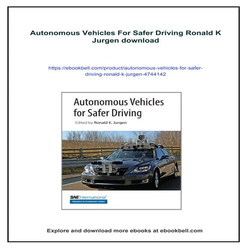 Autonomous Vehicles For Safer Driving Ronald K Jurgen