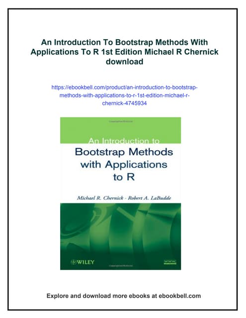 An Introduction To Bootstrap Methods With Applications To R 1st Edition Micha...