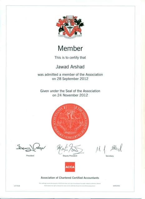 ACCA Professional Certificates