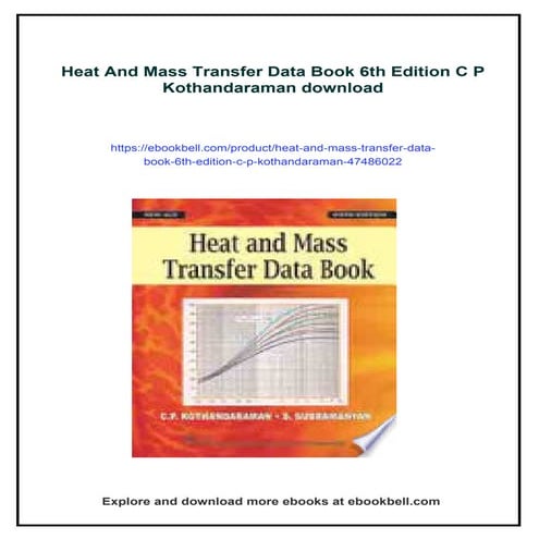 Heat And Mass Transfer Data Book 6th Edition C P Kothandaraman