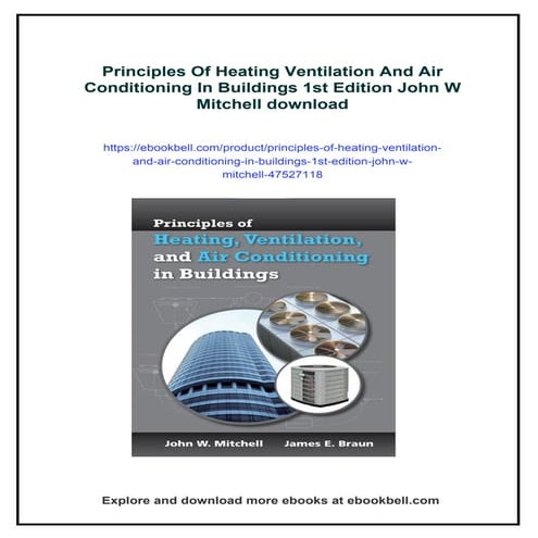 Principles Of Heating Ventilation And Air Conditioning In Buildings 1st ...