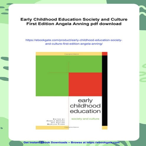 Early Childhood Education Society and Culture First Edition Angela ...