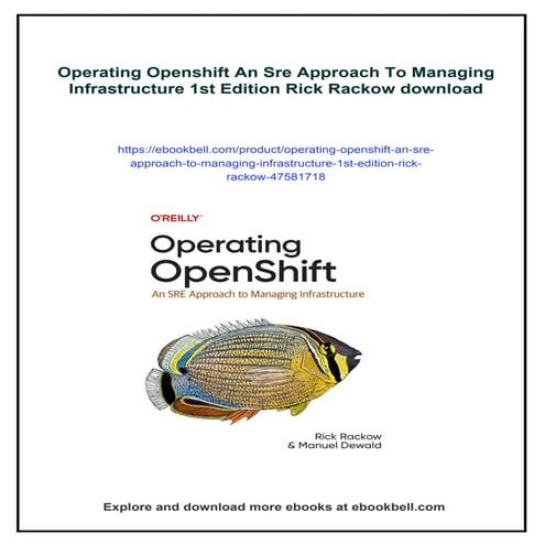 Operating Openshift An Sre Approach To Managing Infrastructure 1st Edition Ri...