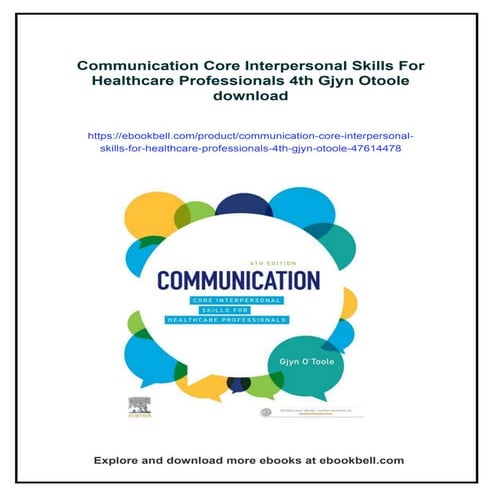 Communication Core Interpersonal Skills For Healthcare Professionals 4th Gjyn...