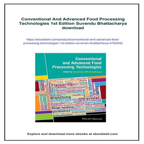 Conventional And Advanced Food Processing Technologies 1st Edition ...