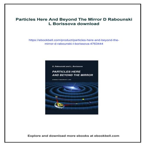 Particles Here And Beyond The Mirror D Rabounski L Borissova
