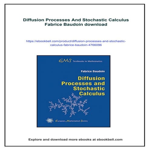 Diffusion Processes And Stochastic Calculus Fabrice Baudoin