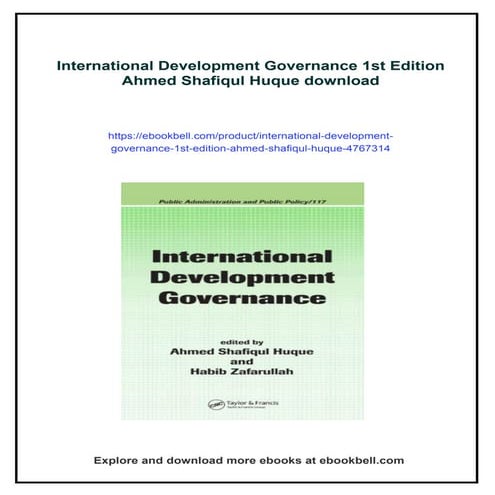 International Development Governance 1st Edition Ahmed Shafiqul Huque