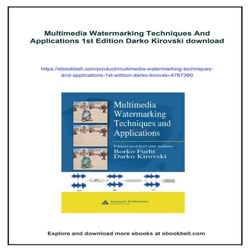 Multimedia Watermarking Techniques And Applications 1st Edition Darko ...