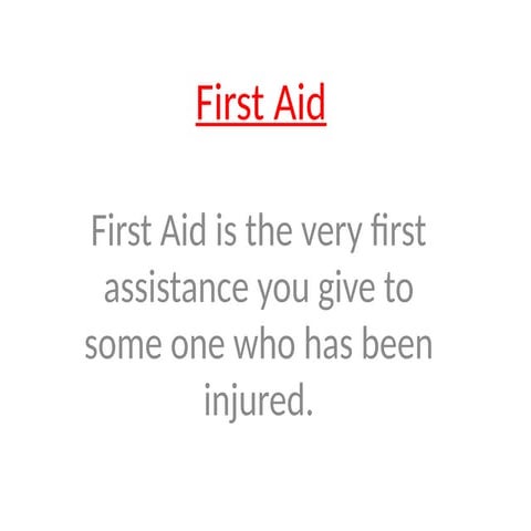 FIRST AID FOR BEGINNER (EASY GUIDE FOR EVERYONE)