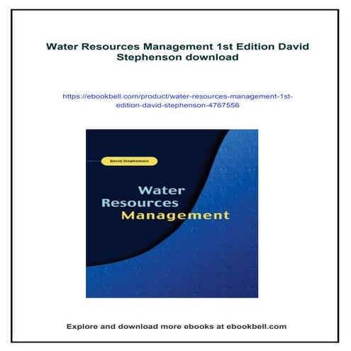 Water Resources Management 1st Edition David Stephenson