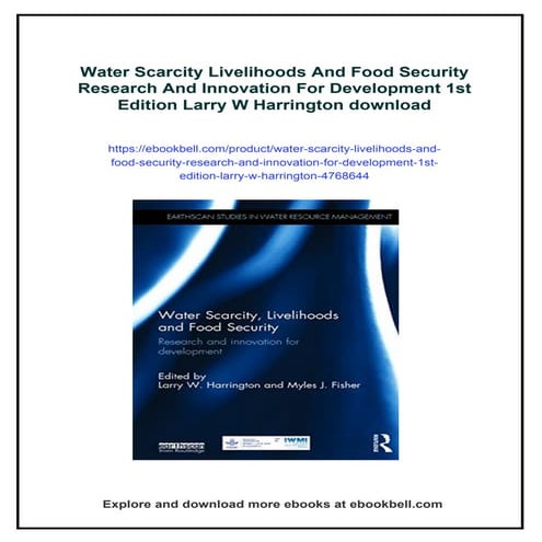 Water Scarcity Livelihoods And Food Security Research And Innovation ...