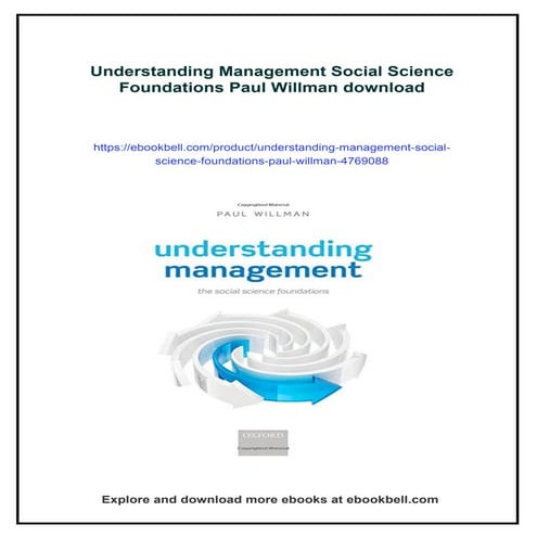 Understanding Management Social Science Foundations Paul Willman | PDF