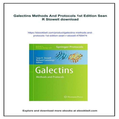 Galectins Methods And Protocols 1st Edition Sean R Stowell | PDF