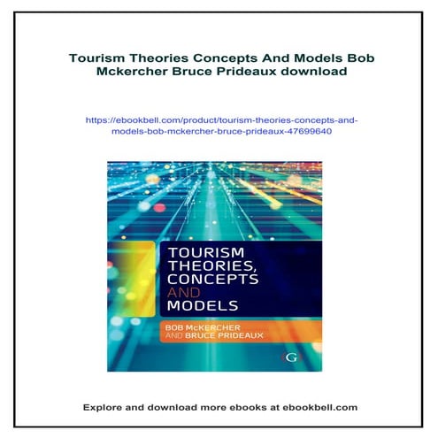 Tourism Theories Concepts And Models Bob Mckercher Bruce Prideaux