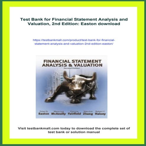 Test Bank for Financial Statement Analysis and Valuation, 2nd Edition ...