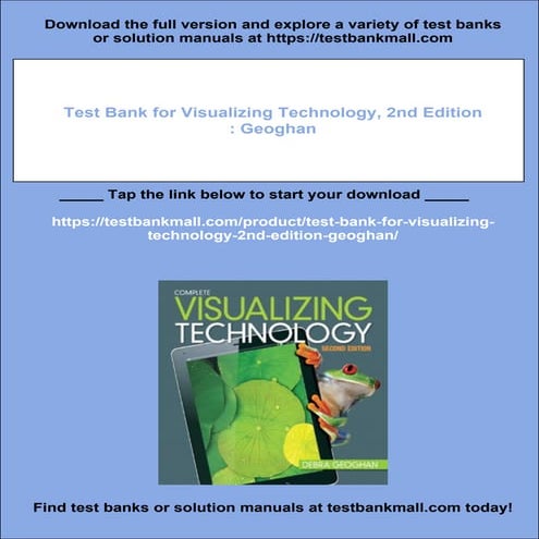 Test Bank for Visualizing Technology, 2nd Edition : Geoghan | PDF