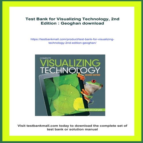 Test Bank for Visualizing Technology, 2nd Edition : Geoghan | PDF